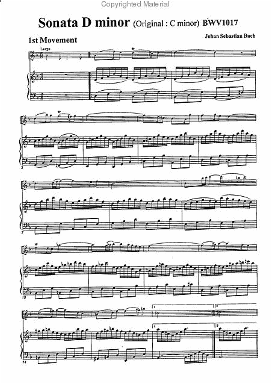 Sonata in D minor, BWV1017 image number null