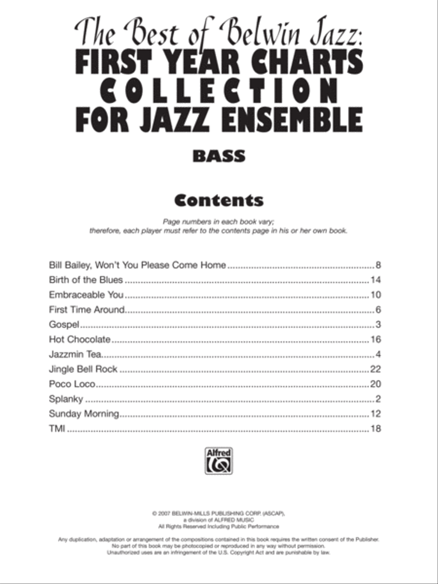 First Year Charts Collection for Jazz Ensemble Jazz Ensemble scores gallery preview page 2