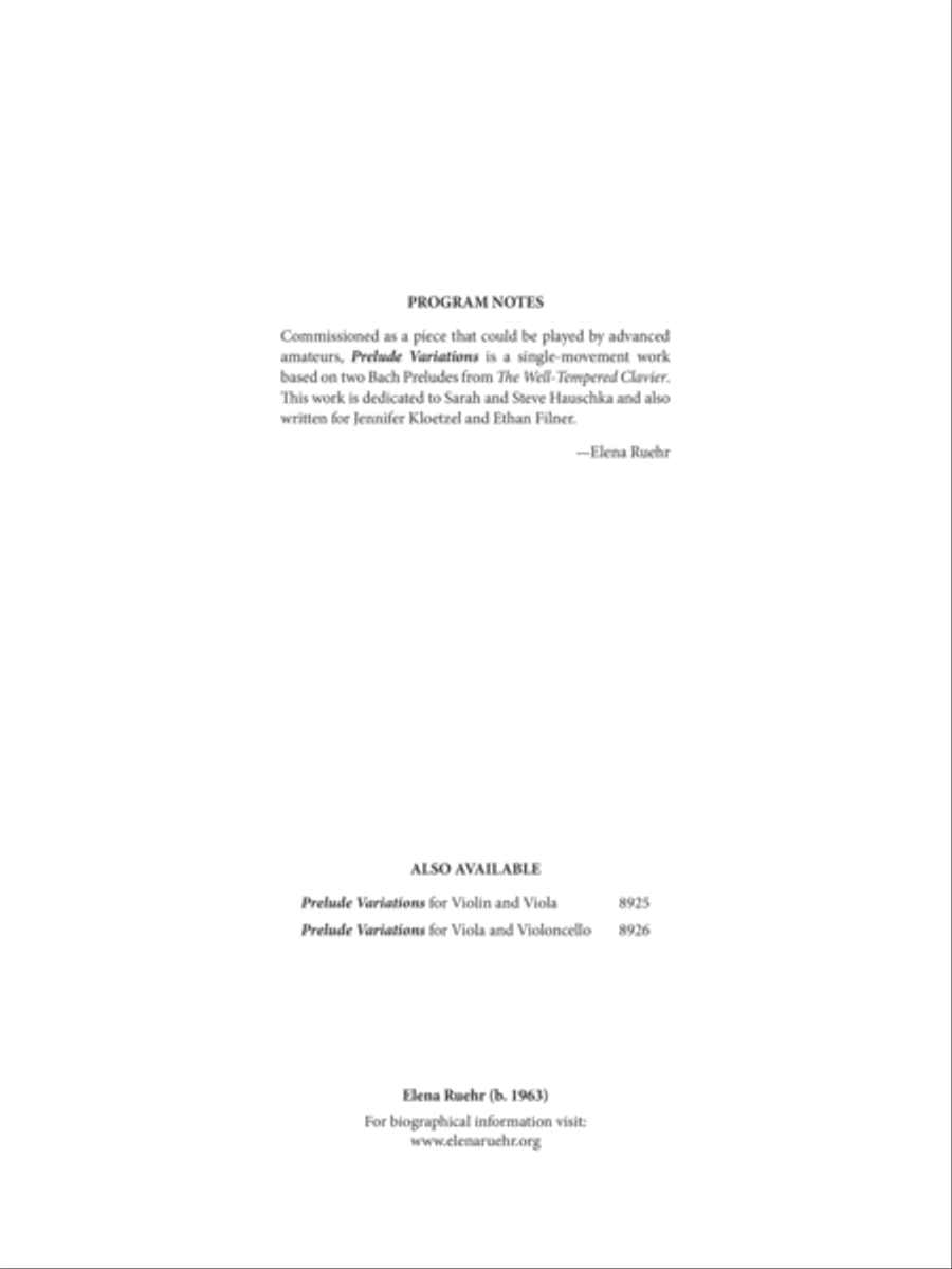 Prelude Variations Cello scores gallery preview page 2