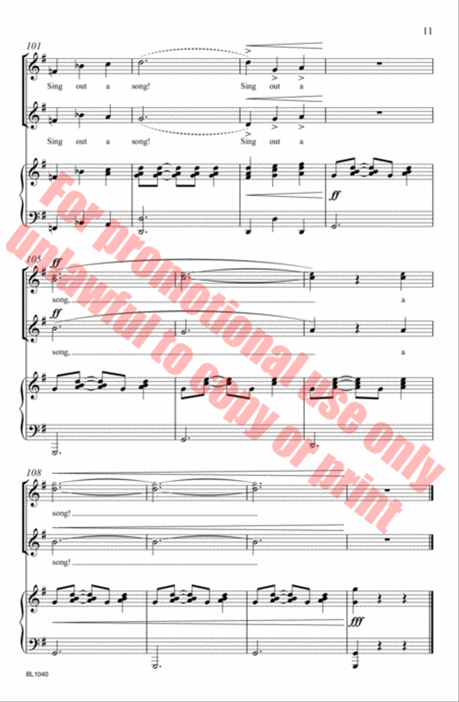 Sing Out a Song! Choir scores gallery preview page 12