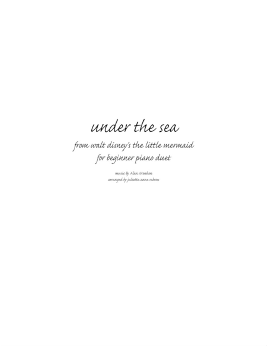 Under The Sea Easy Piano scores gallery preview page 1
