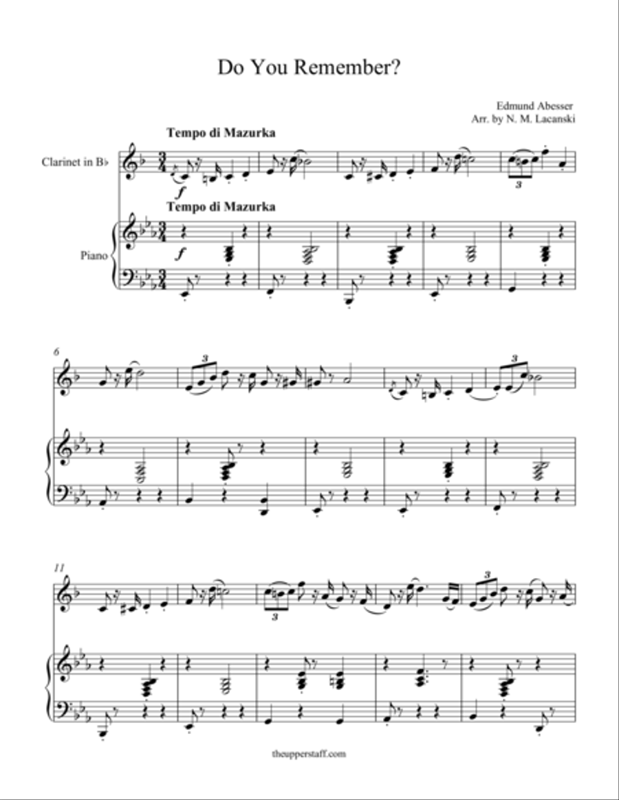 Do You Remember? Do You Remember? Clarinet Solo scores gallery preview page 1