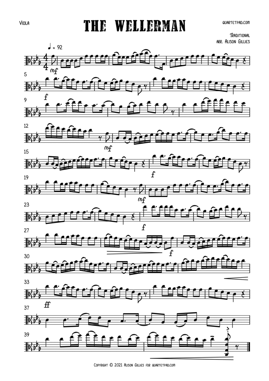 The Wellerman Sea Shanty - Solo Viola Viola Solo scores gallery preview page 1