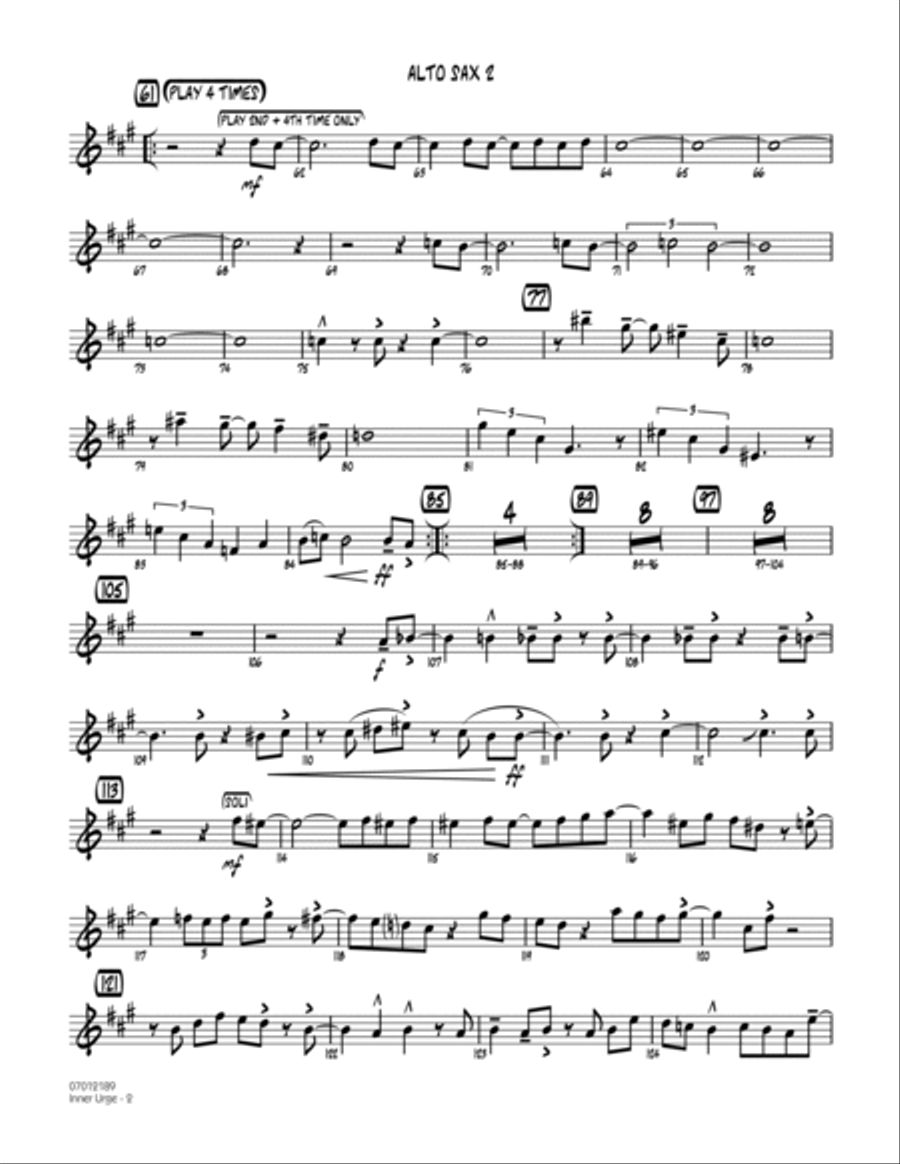 Inner Urge - Alto Sax 2 Alto Saxophone scores gallery preview page 2