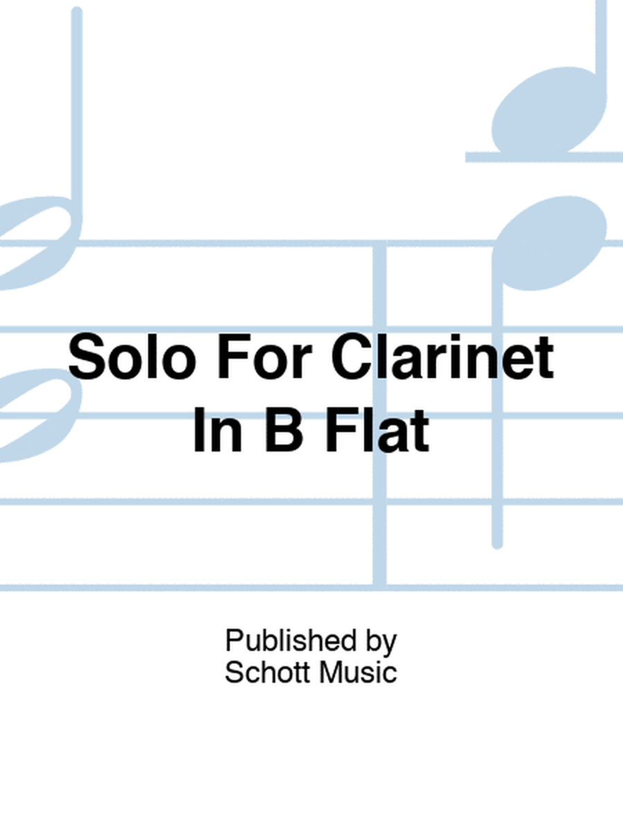 Reimann - Solo For Clarinet In B Flat