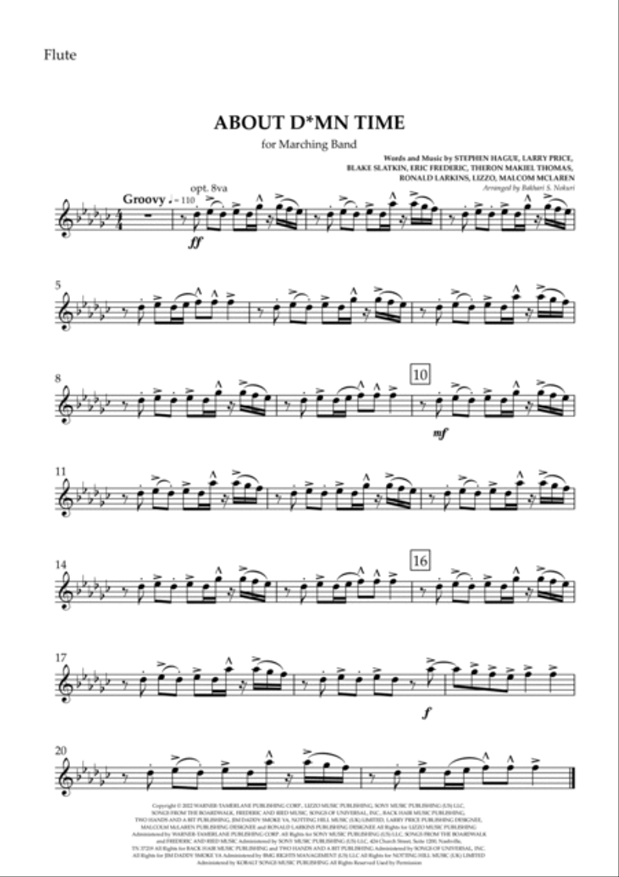 About Damn Time About Damn Time Marching Band scores gallery preview page 6