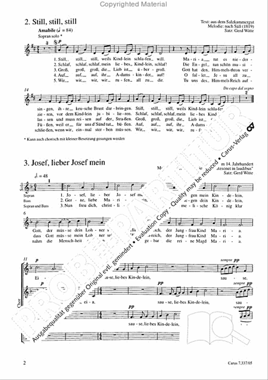 Krippenlieder Choir scores gallery preview page 3