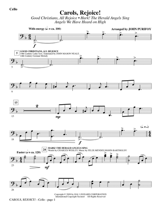 Carols, Rejoice! (Medley) - Cello