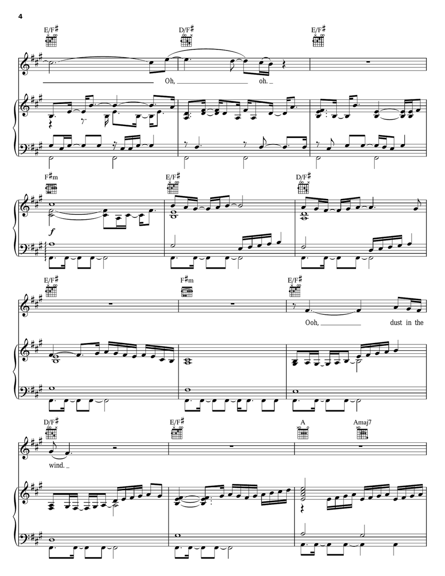 Dust In The Wind Piano, Vocal, Guitar scores gallery preview page 4