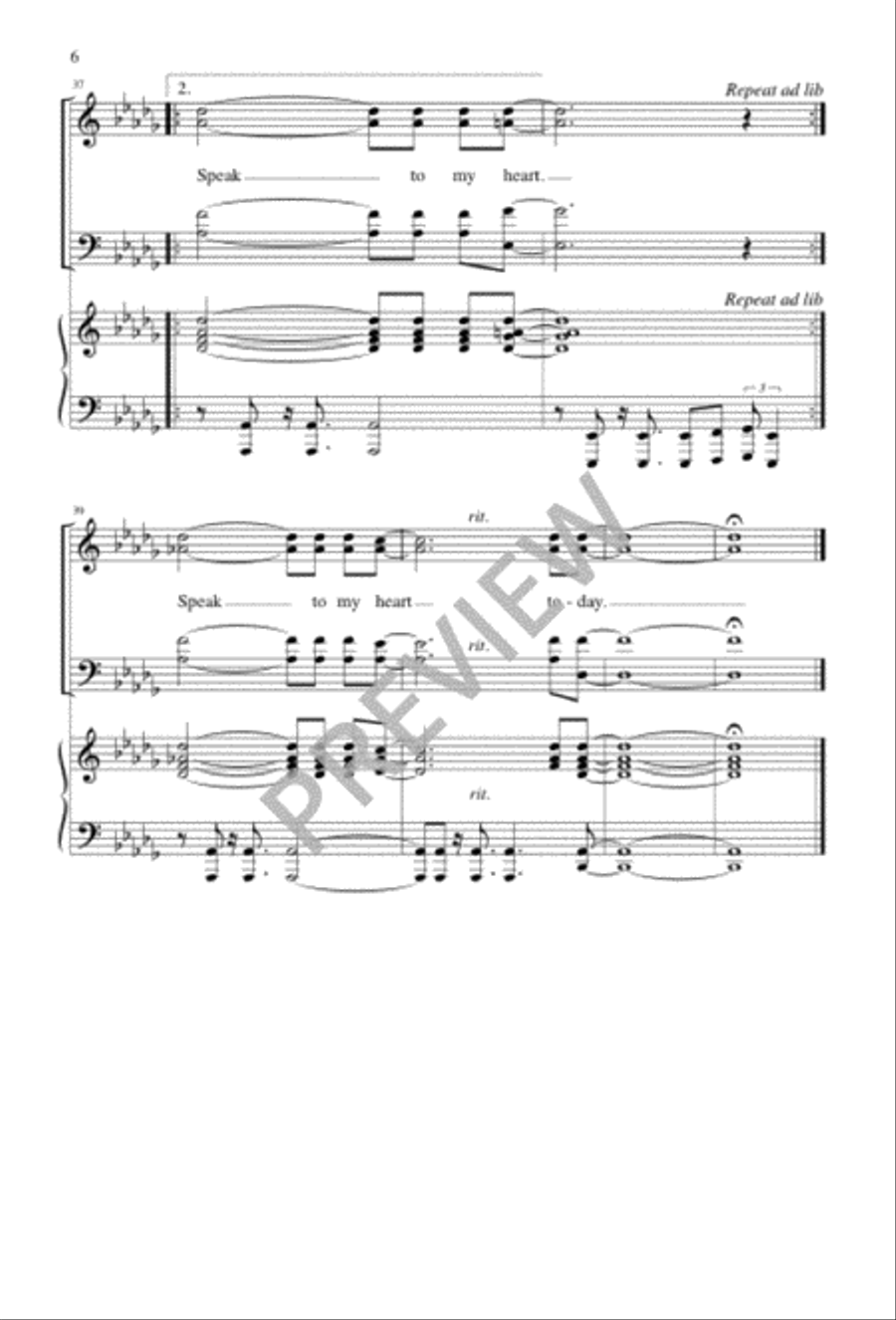 Speak to My Heart 4-Part scores gallery preview page 6