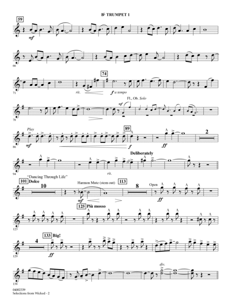 Selections from Wicked (arr. Jay Bocook) - Bb Trumpet 1