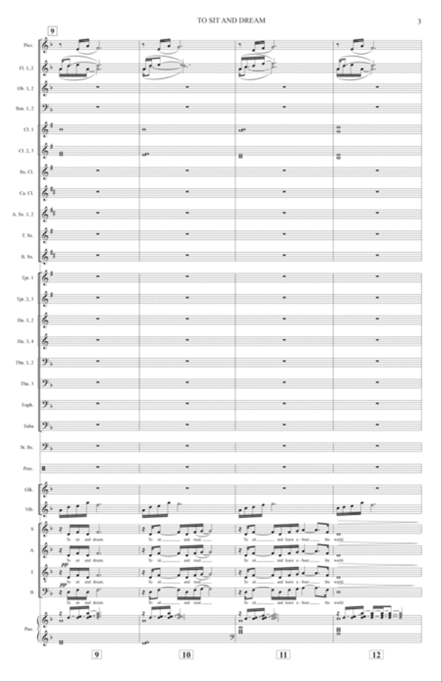 To Sit And Dream (Band Accompaniment) - Full Score Choir scores gallery preview page 3