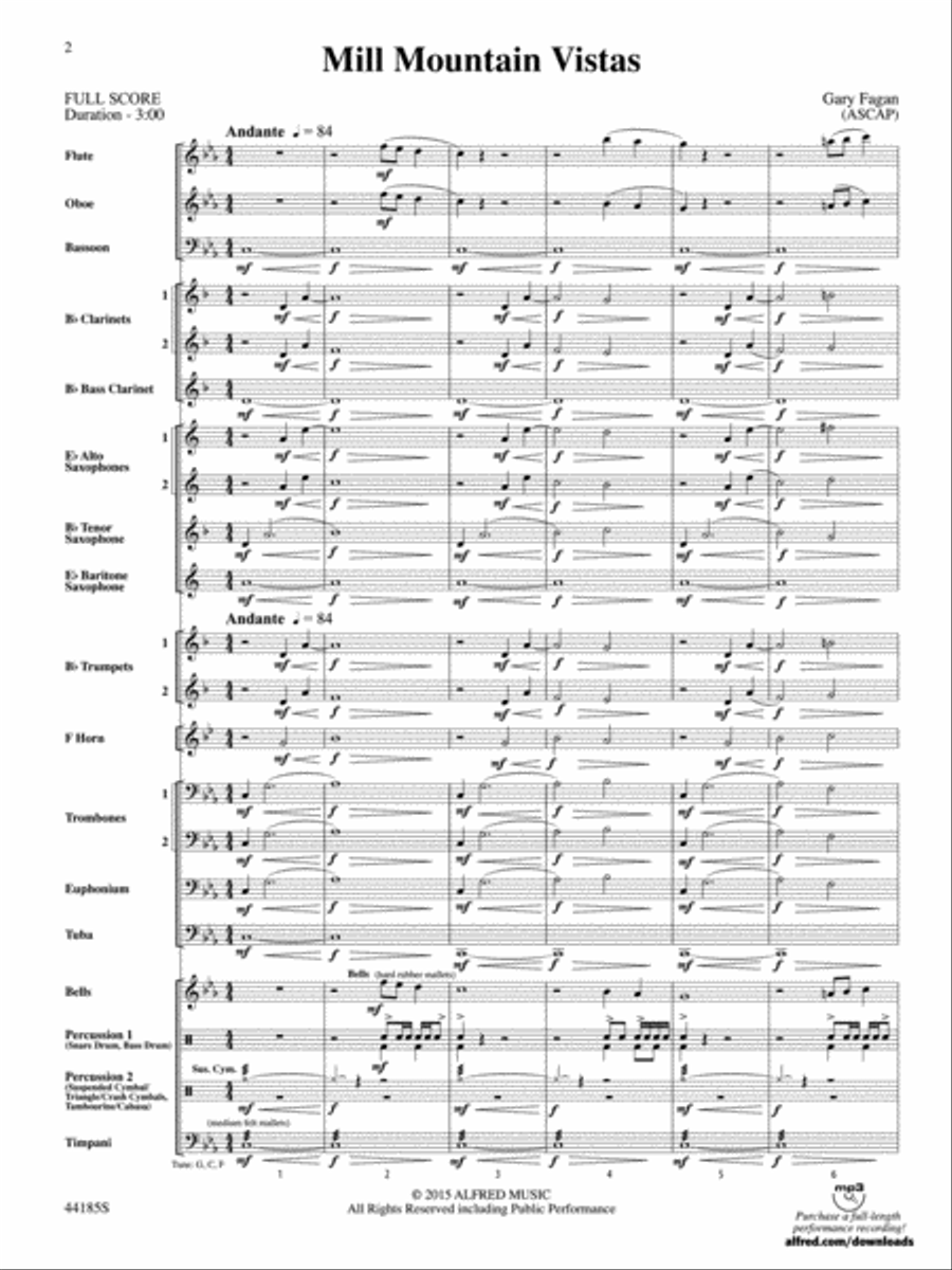 Mill Mountain Vistas: Score Concert Band scores gallery preview page 2