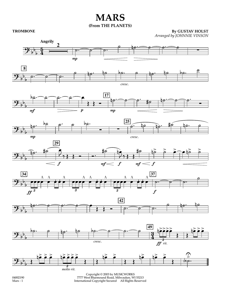 Mars (from The Planets) - Trombone