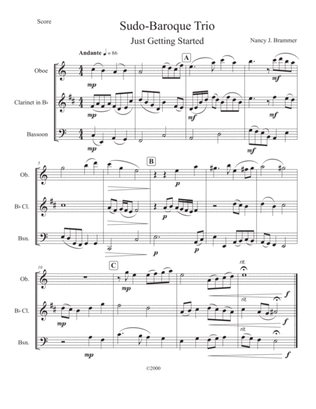 Sudo-Baroque Trio for Oboe, Clarinet and Bassoon