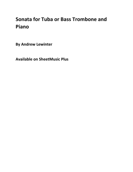 Sonata for Tuba or Bass Trombone and Piano image number null