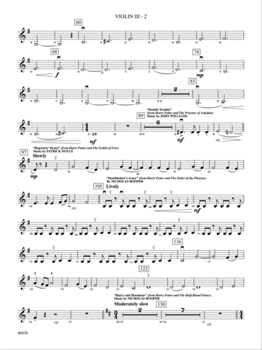 The Magic of Harry Potter: 3rd Violin (Viola [TC]) Full Orchestra scores gallery preview page 2