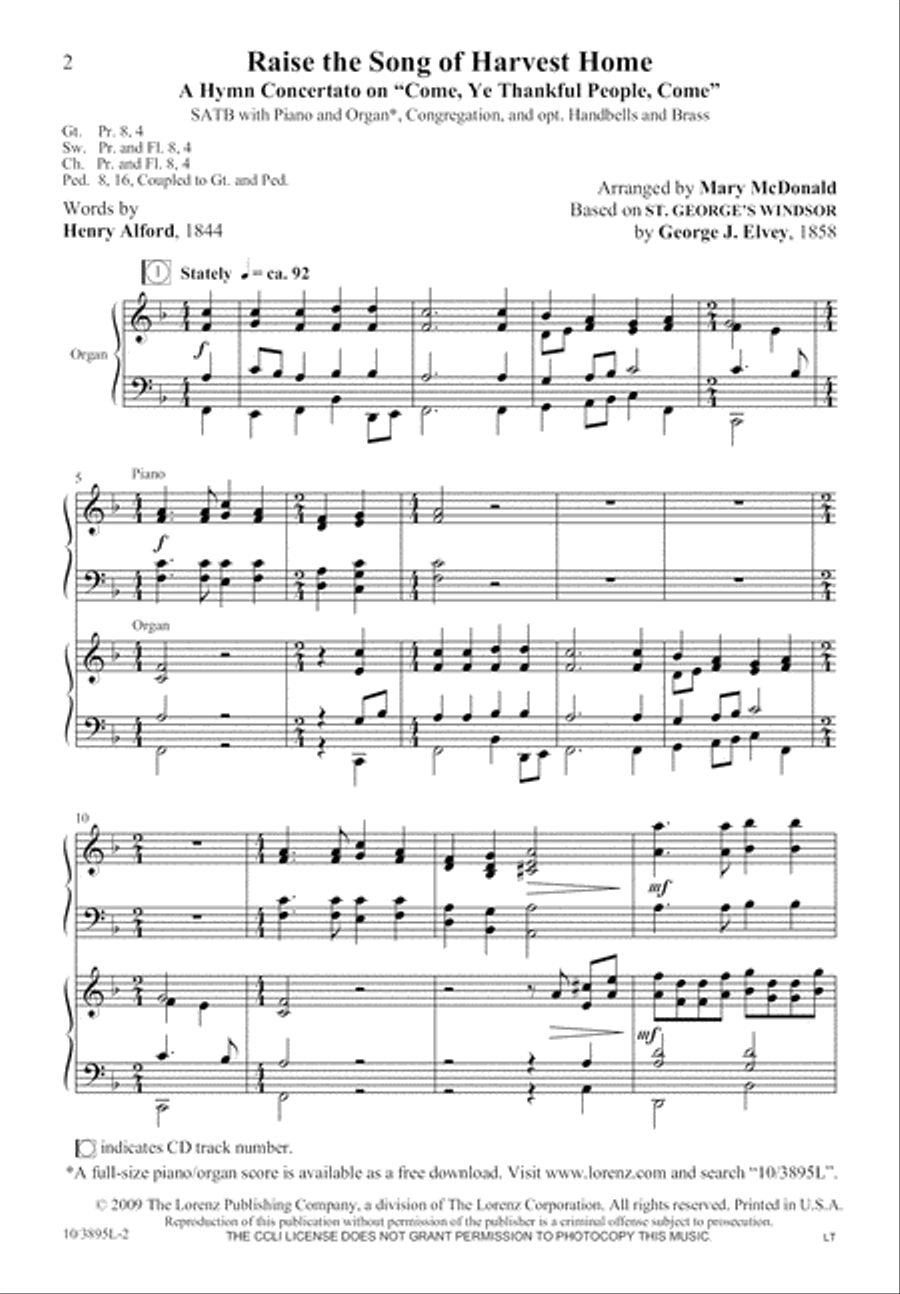 Raise the Song of Harvest Home 4-Part scores gallery preview page 3