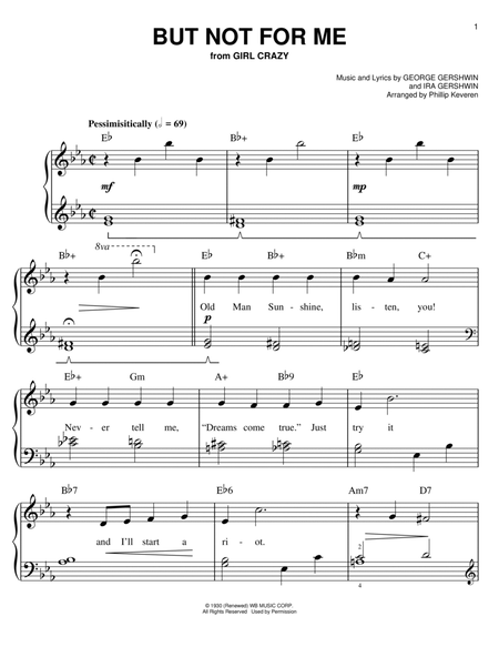 But Not For Me (arr. Phillip Keveren) by Ira Gershwin Easy Piano - Digital Sheet Music