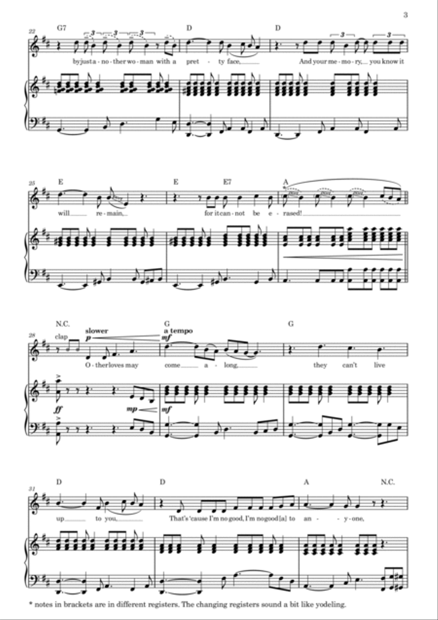 After Loving You Piano, Vocal, Guitar scores gallery preview page 3