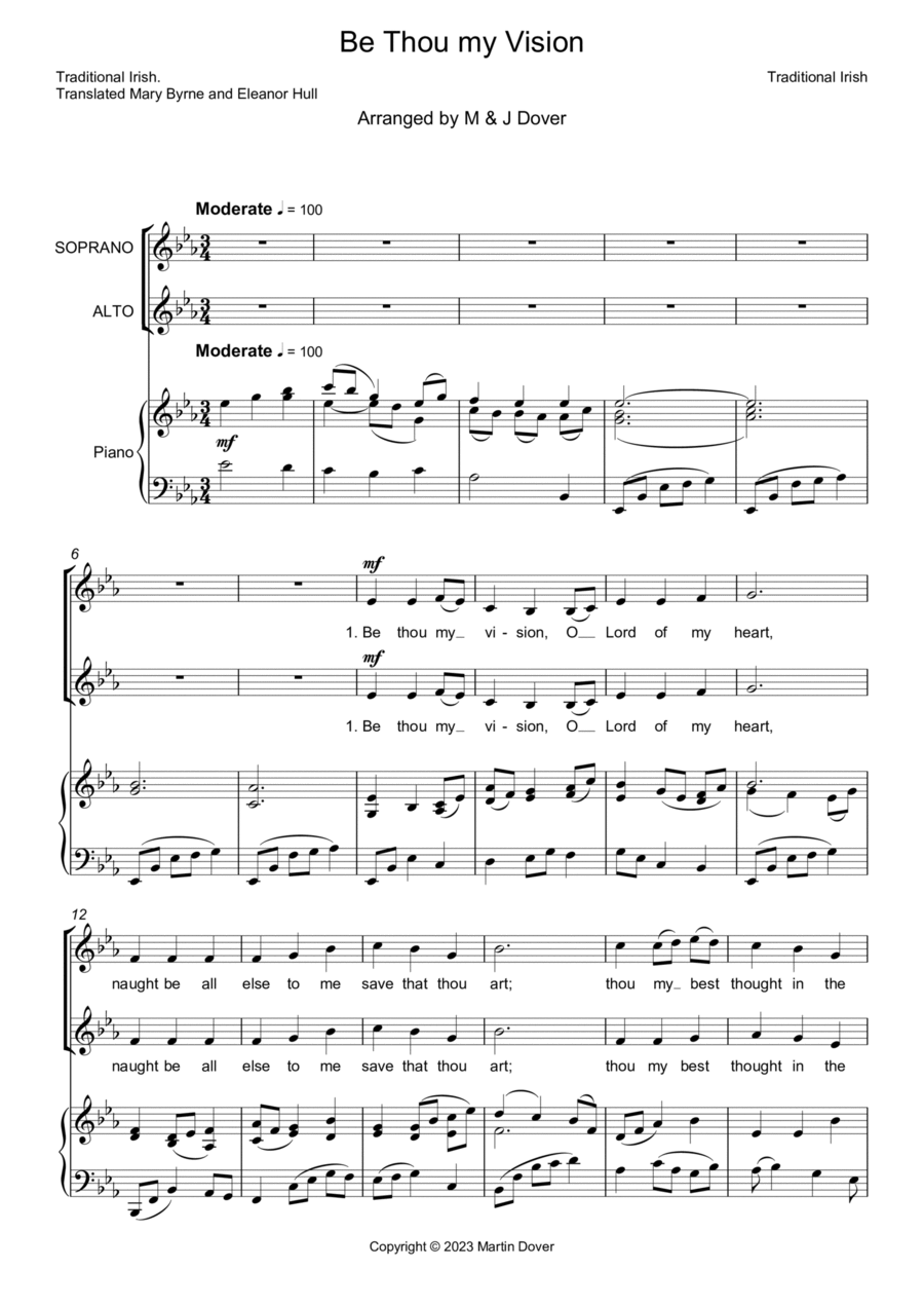 Be Thou my Vision (Slane) - 2 Part Choir - SA - Upper Voices SA scores gallery preview page 1