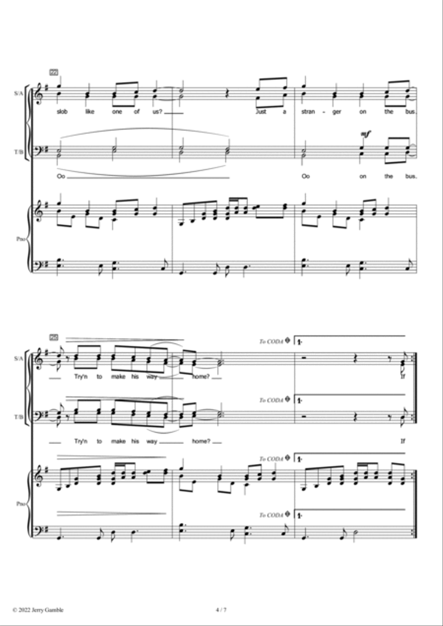 One Of Us 4-Part scores gallery preview page 4