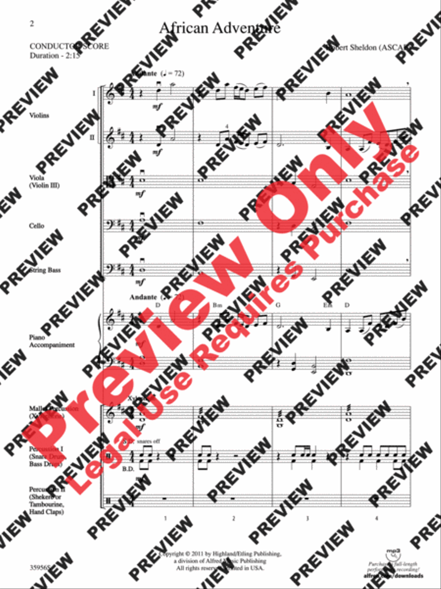 African Adventure African Adventure String Orchestra scores gallery preview page 3