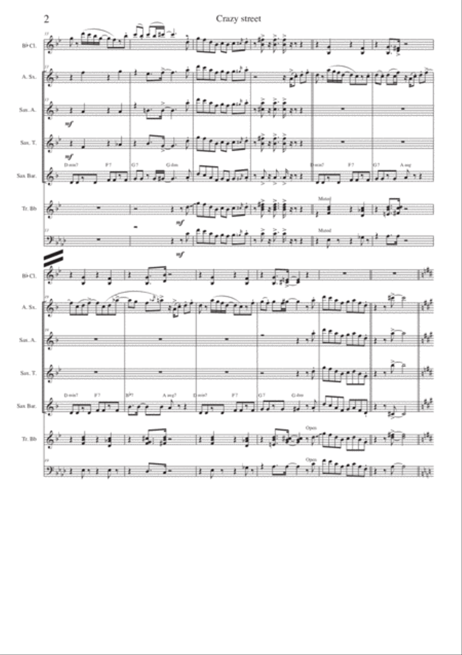 Crazy street Crazy street Marching Band scores gallery preview page 2