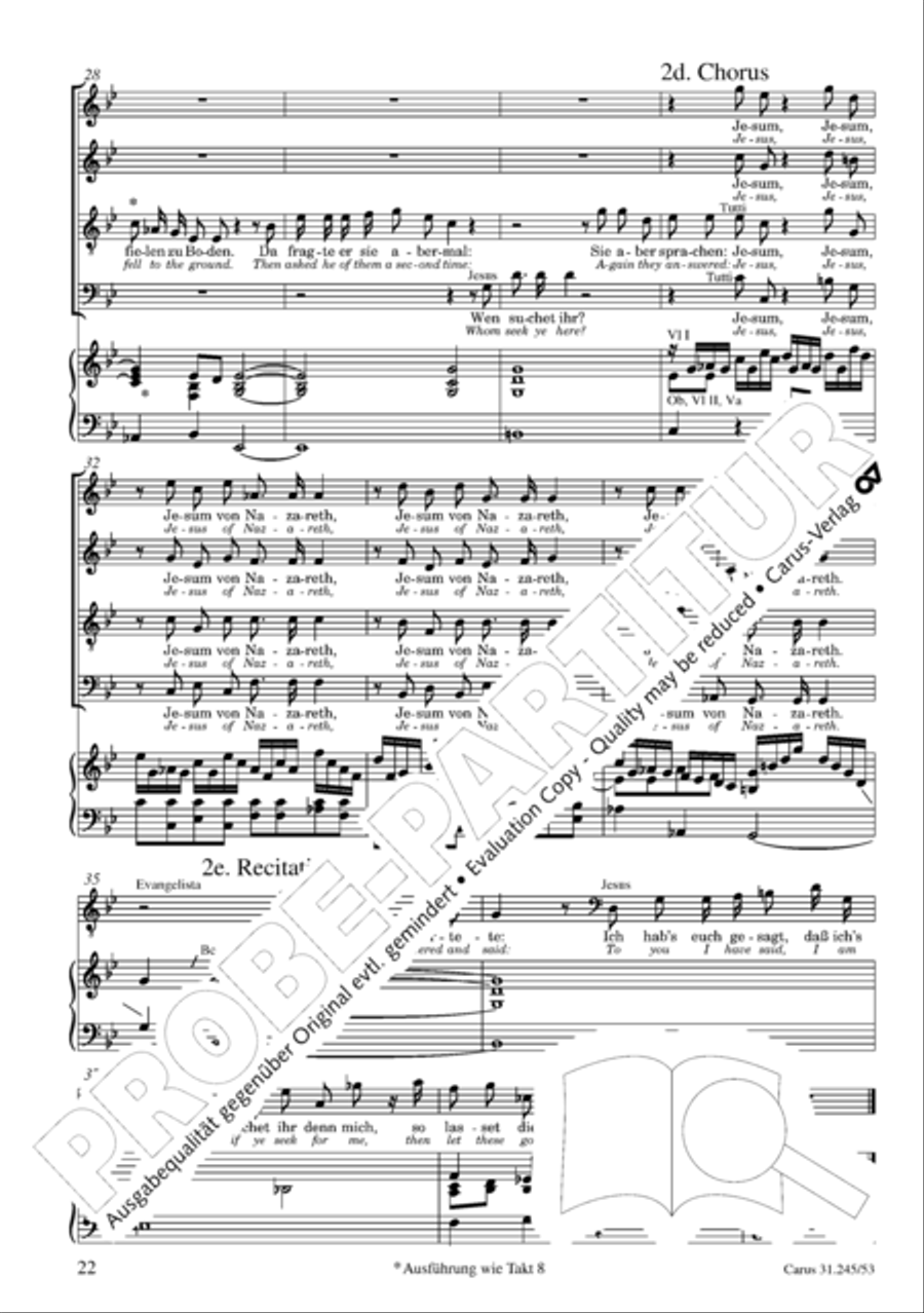 St. John Passion (Johannes-Passion) 4-Part scores gallery preview page 23