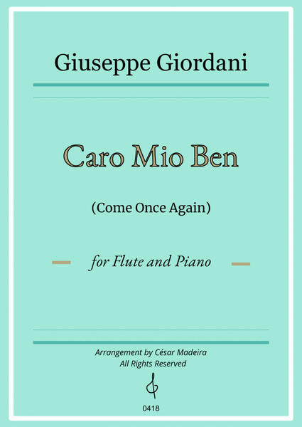 Caro Mio Ben (Come Once Again) for Flute and Piano (Individual Parts) image number null