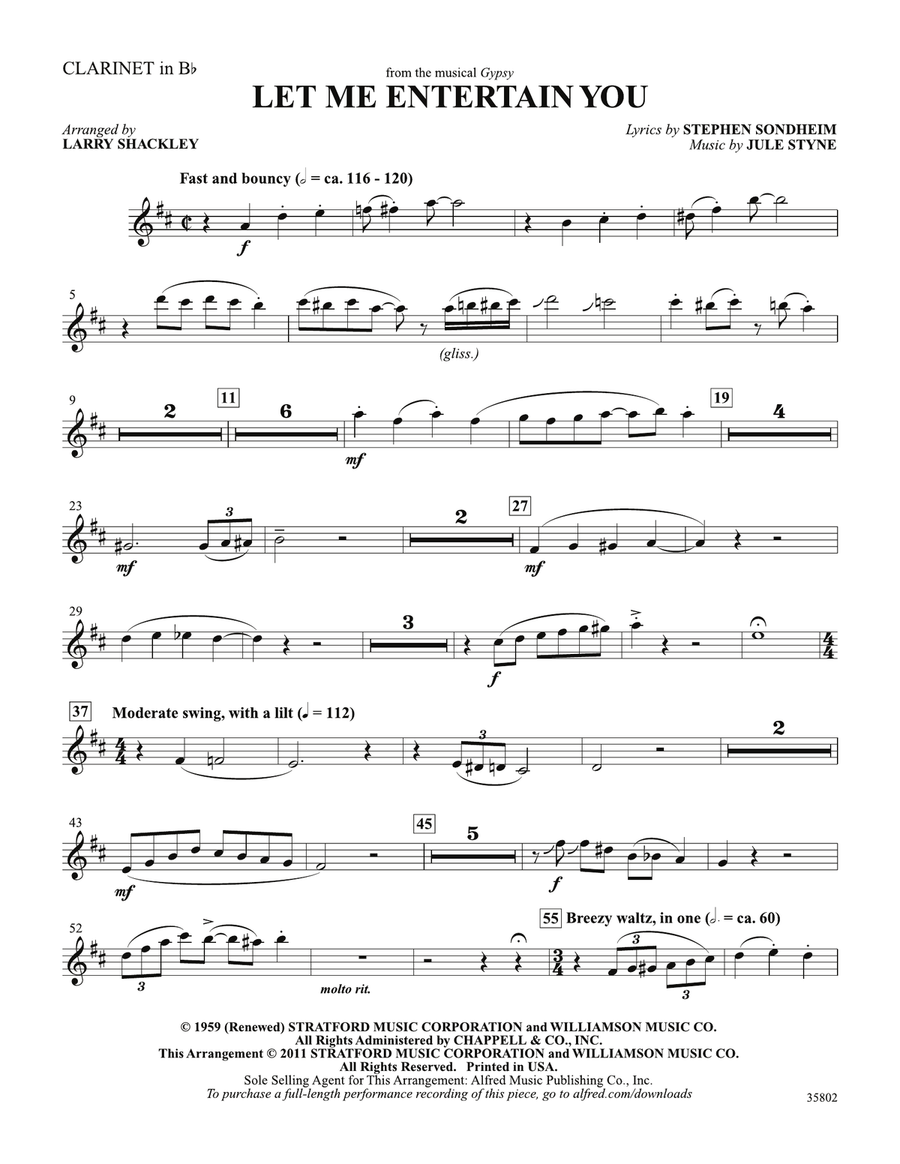 Let Me Entertain You (from Gypsy): 1st B-flat Clarinet