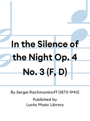Book cover for In the Silence of the Night Op. 4 No. 3 (F, D)