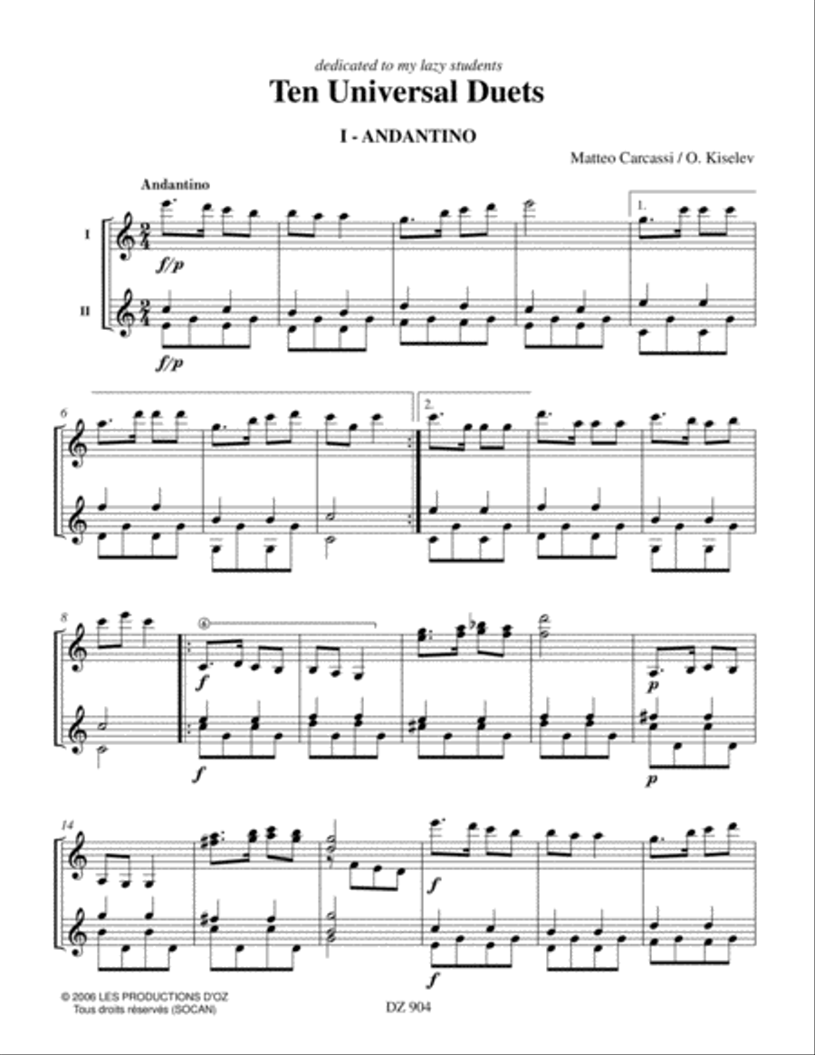 Ten Universal Duets Classical Guitar scores gallery preview page 2