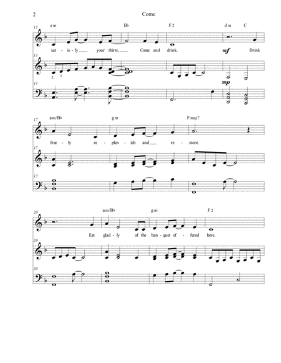 Come Come Voice Solo scores gallery preview page 2