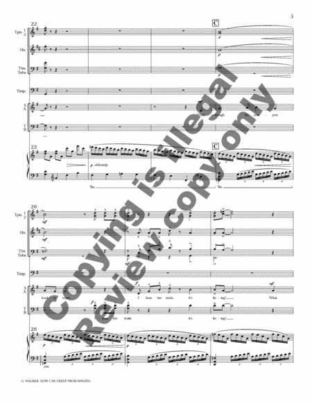 How Can I Keep from Singing? (SATB Brass Version Full Score)