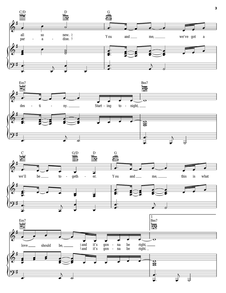 Now And Forever (You And Me) Piano, Vocal, Guitar scores gallery preview page 3