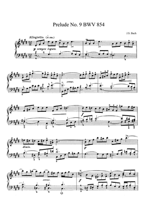 Bach Prelude and Fugue No. 9 BWV 854 in E Major. The Well-Tempered Clavier Book I