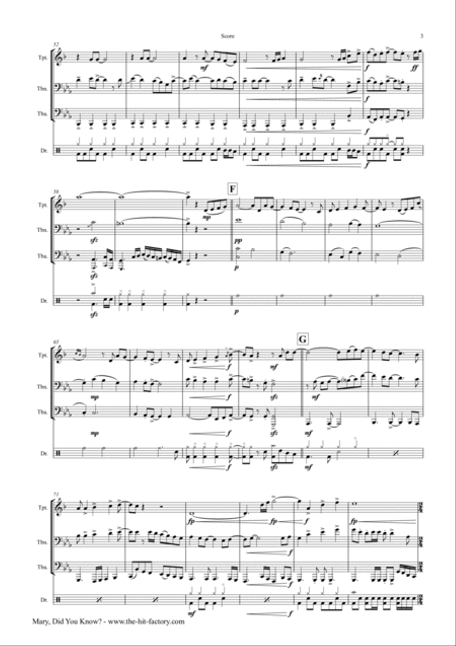 Mary, Did You Know? Horn scores gallery preview page 3