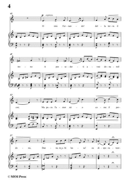 Donizetti-O,mio Fernando,from 'La Favorita',in a minor,for Voice and Piano image number null