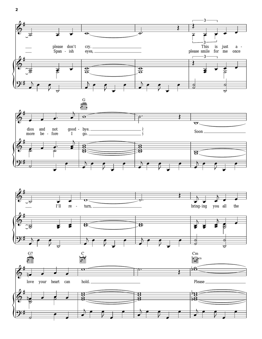 Spanish Eyes Guitar scores gallery preview page 2