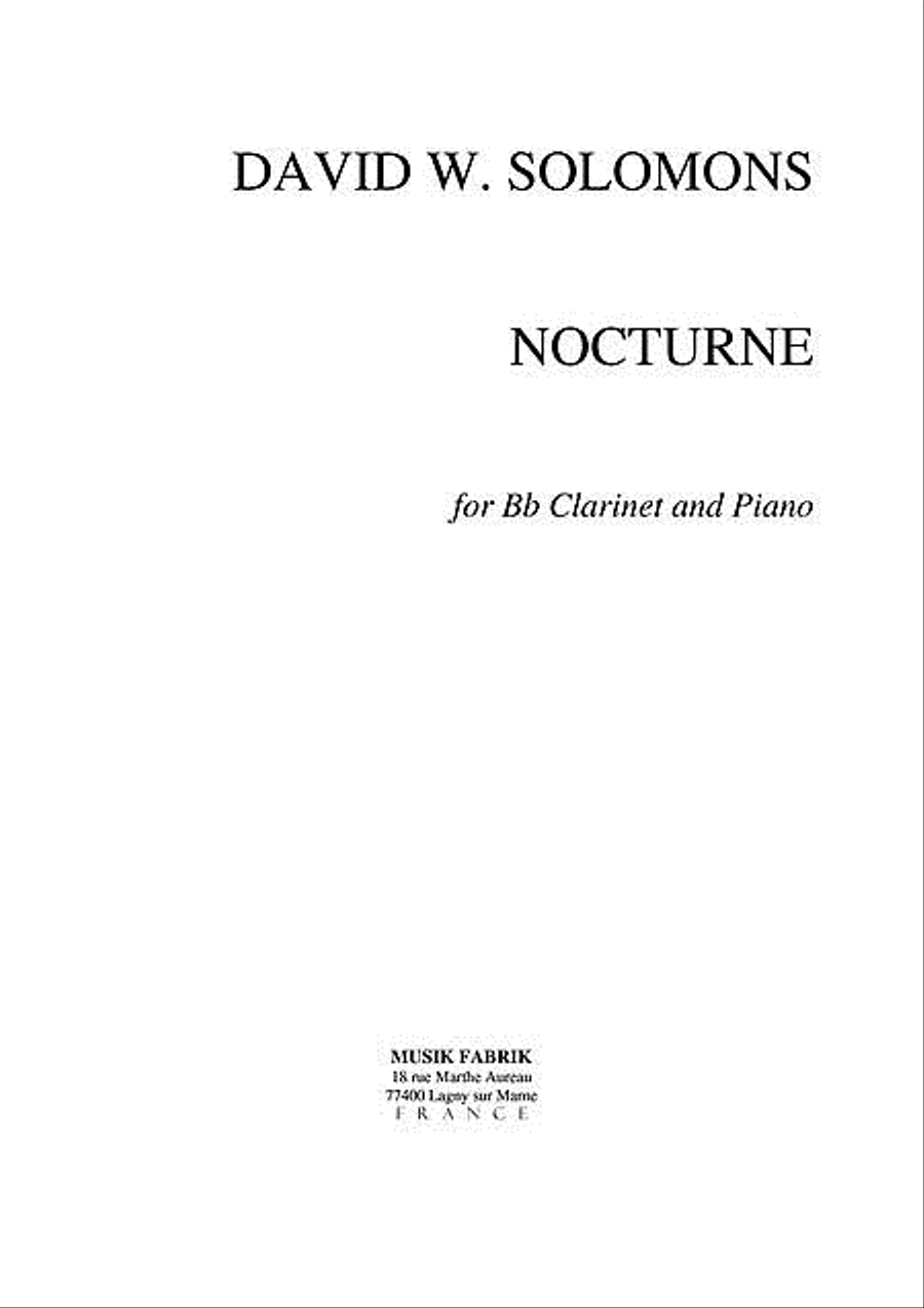 Nocturne B-Flat Clarinet scores gallery preview page 1