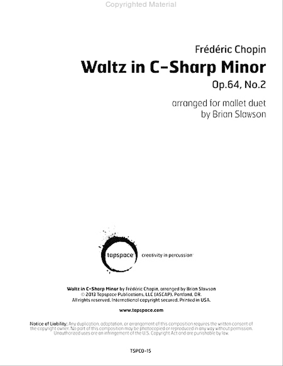 Waltz in C-Sharp Minor Marimba scores gallery preview page 2