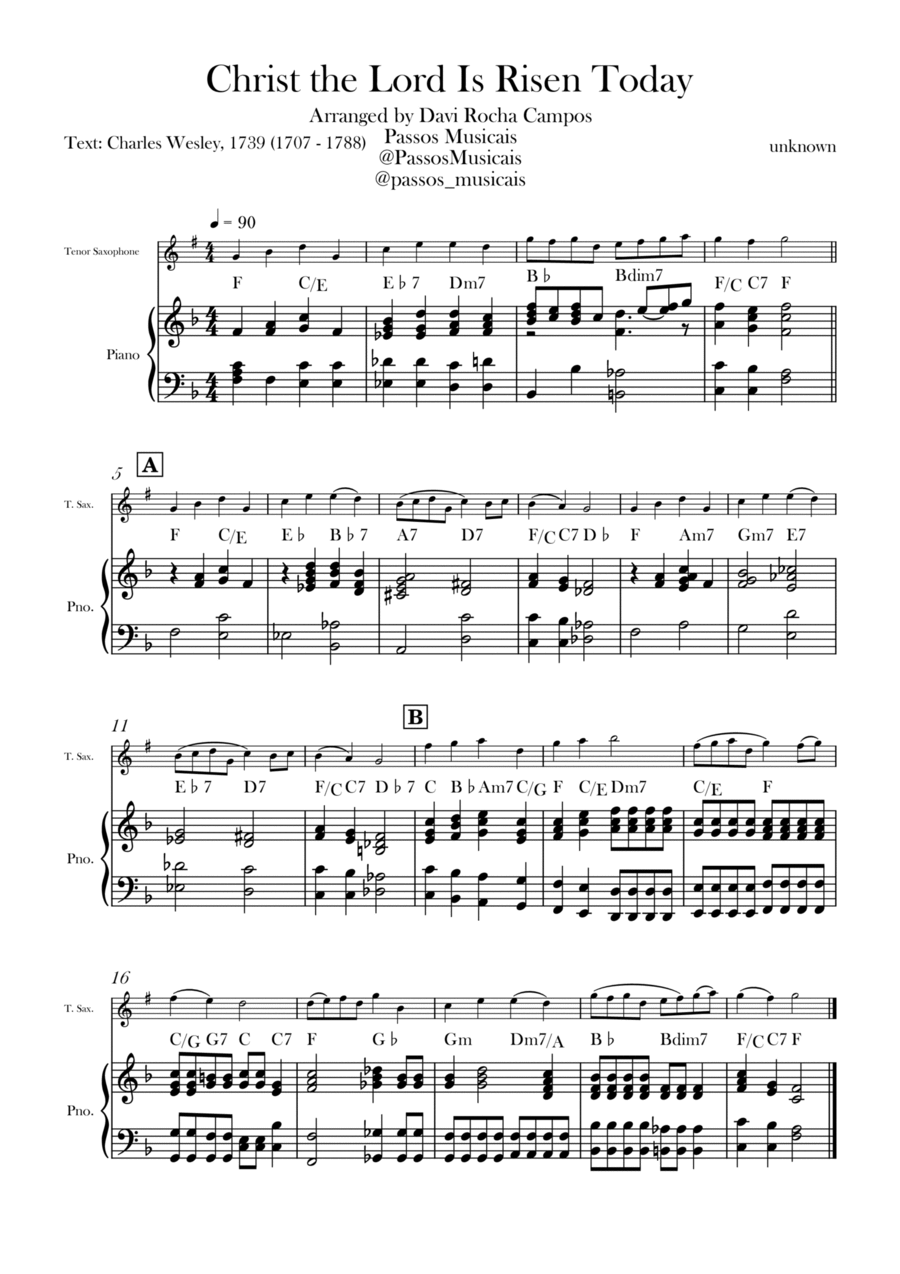 Christ the Lord is Rises today Chamber Music scores gallery preview page 1