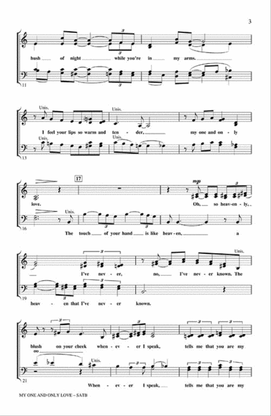 My One and Only Love 4-Part scores gallery preview page 3