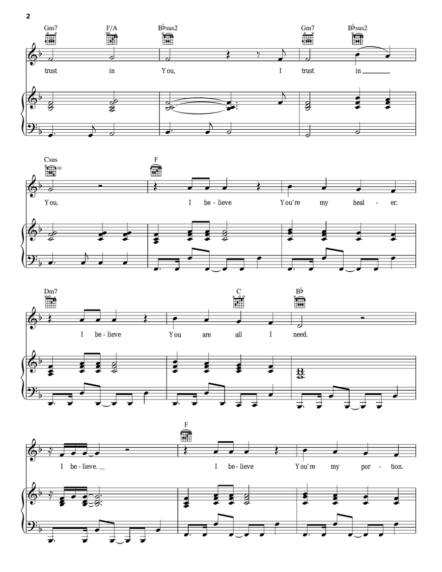 Healer Piano, Vocal, Guitar scores gallery preview page 2