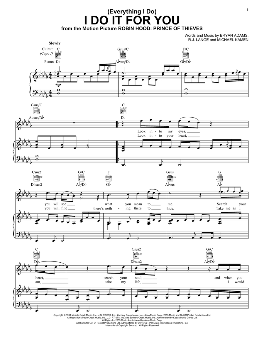 (Everything I Do) I Do It For You Acoustic Guitar scores gallery preview page 1