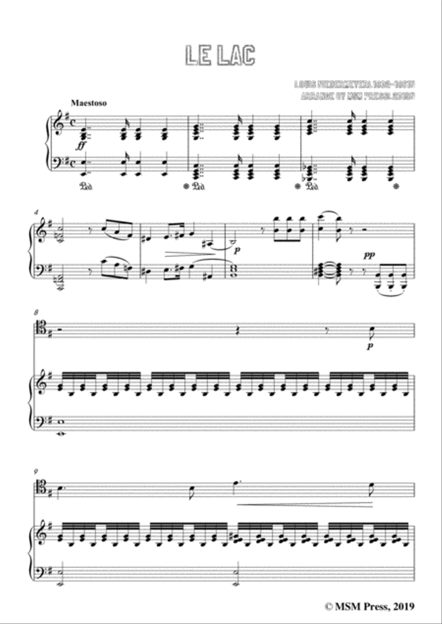 Niedermeyer-Le lac in G Major,for Cello and Piano Piano scores gallery preview page 3