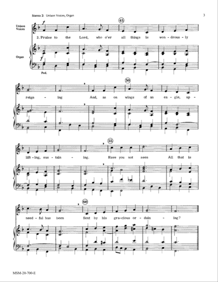 Praise to the Lord, the Almighty Choir scores gallery preview page 3