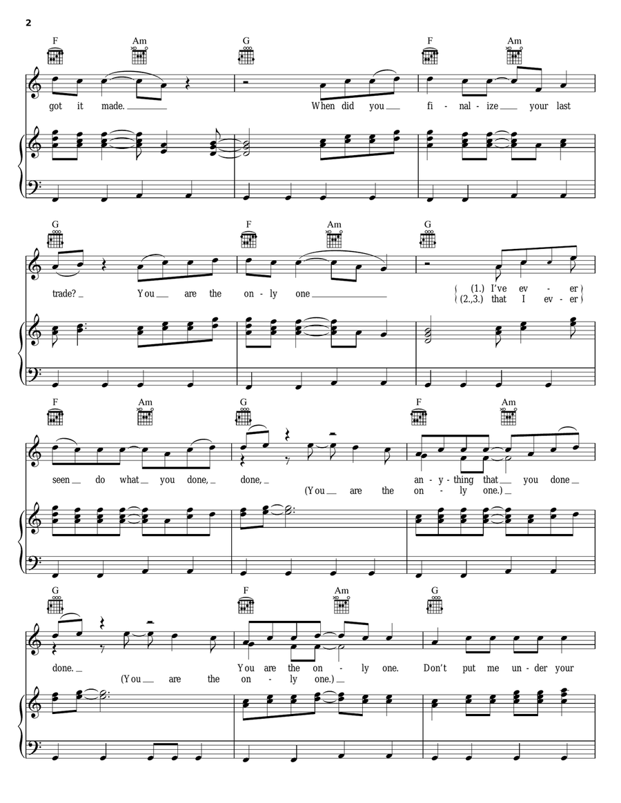 Got It Made Got It Made Piano, Vocal, Guitar scores gallery preview page 2