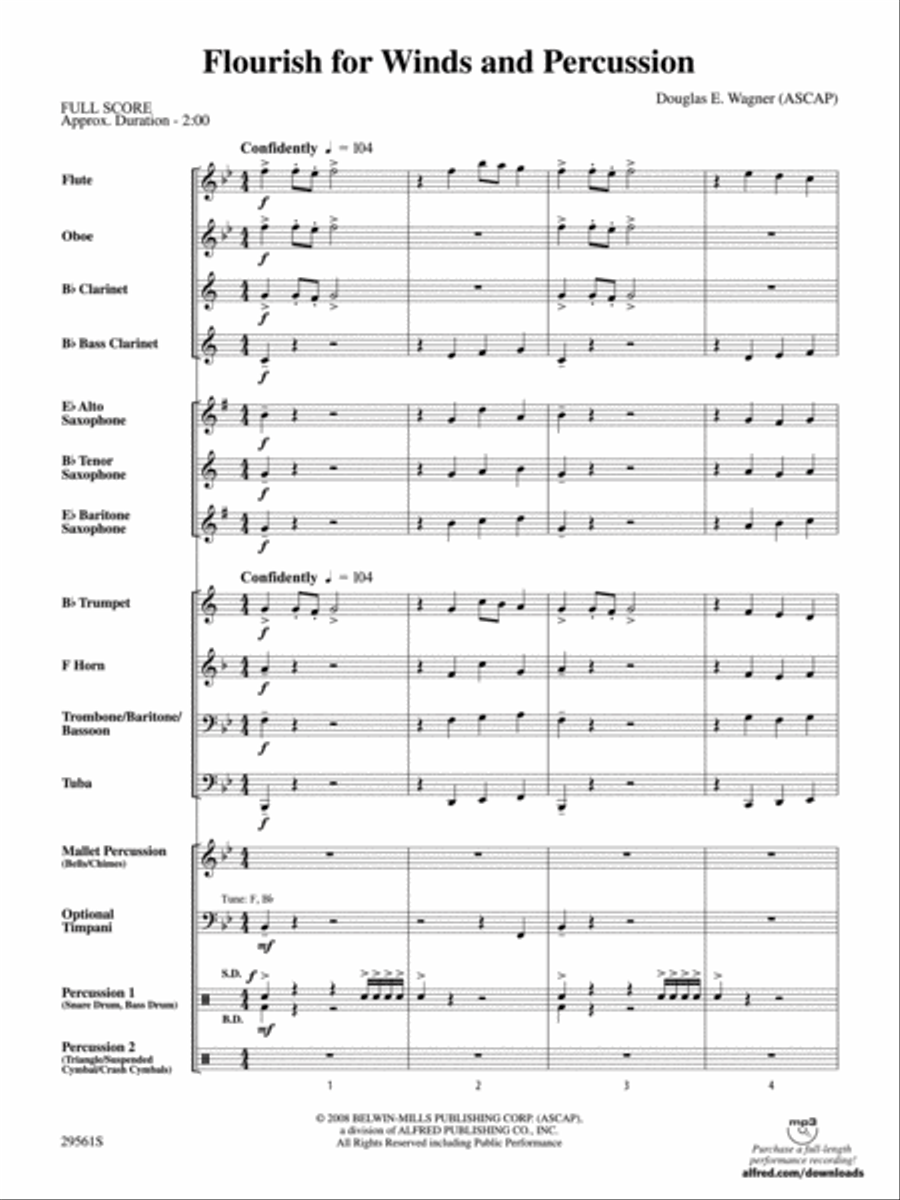 Flourish for Winds and Percussion Concert Band scores gallery preview page 2